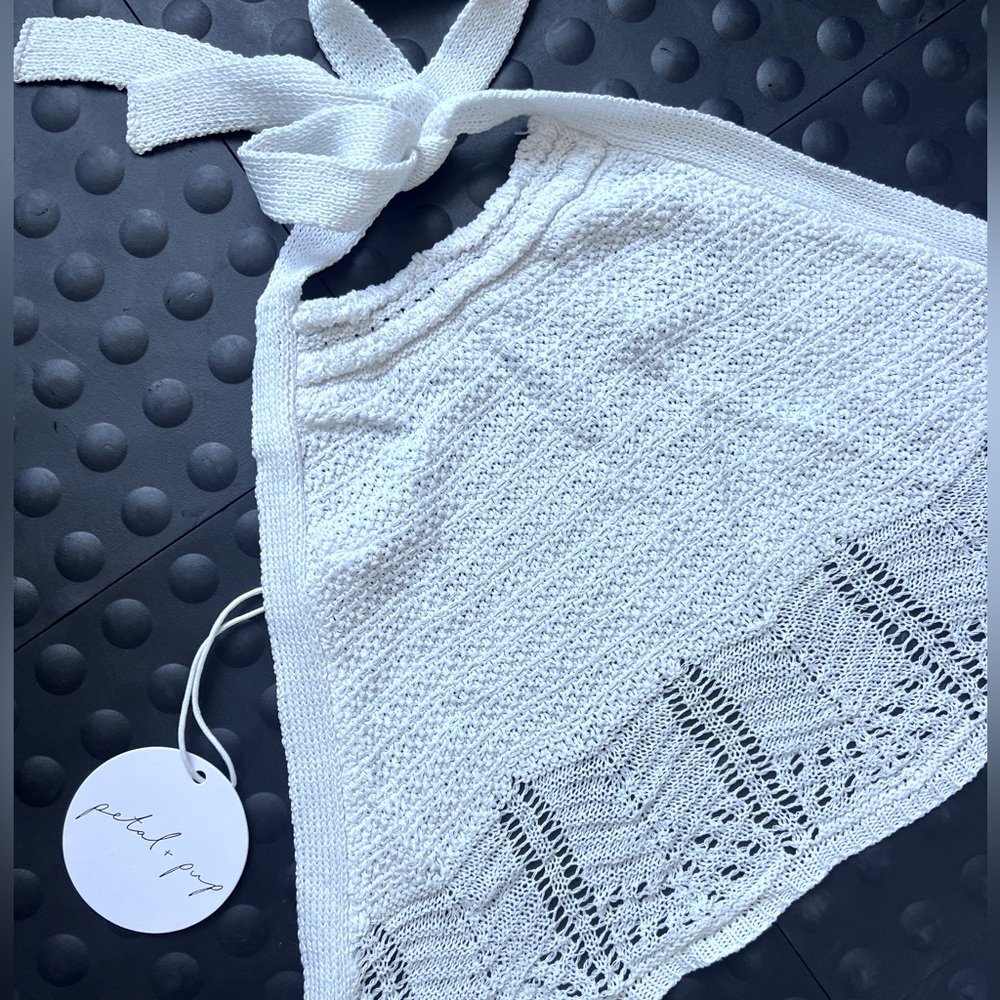 White Crochet Crop and Maxi Skirt Set - Picture 3 of 7